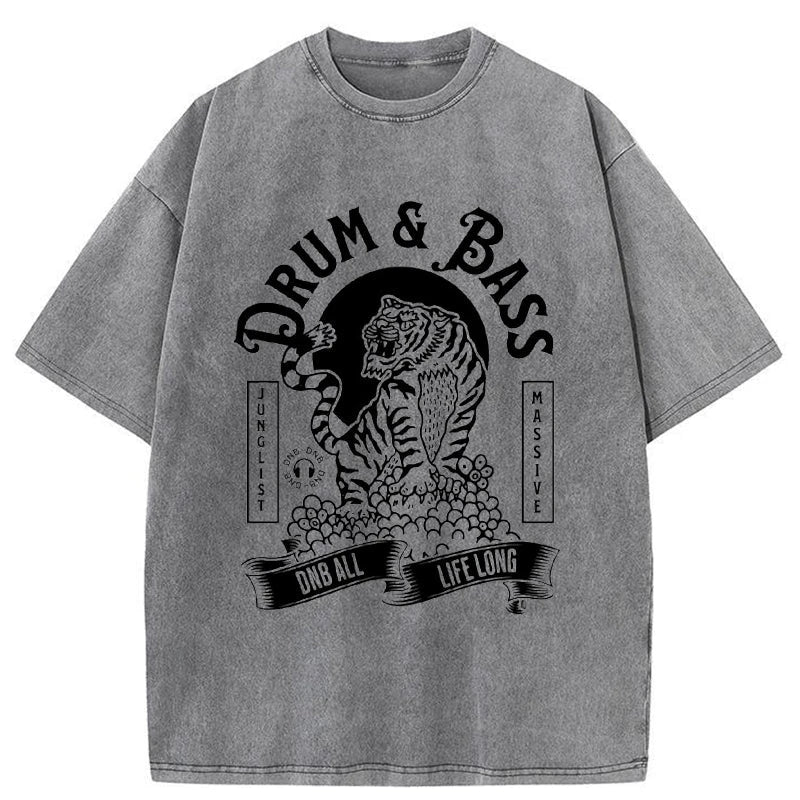 Tokyo-Assassin Drum & Bass Tiger Washed T-Shirt-Tokyo-Assassin
