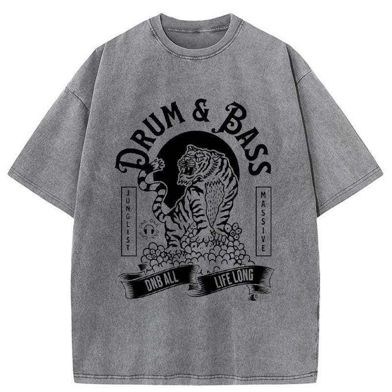 Tokyo-Assassin Drum & Bass Tiger Washed T-Shirt-Tokyo-Assassin