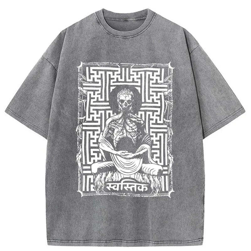 Tokyo-Assassin Sayagata Buddha Graphic Washed T-Shirt-Tokyo-Assassin