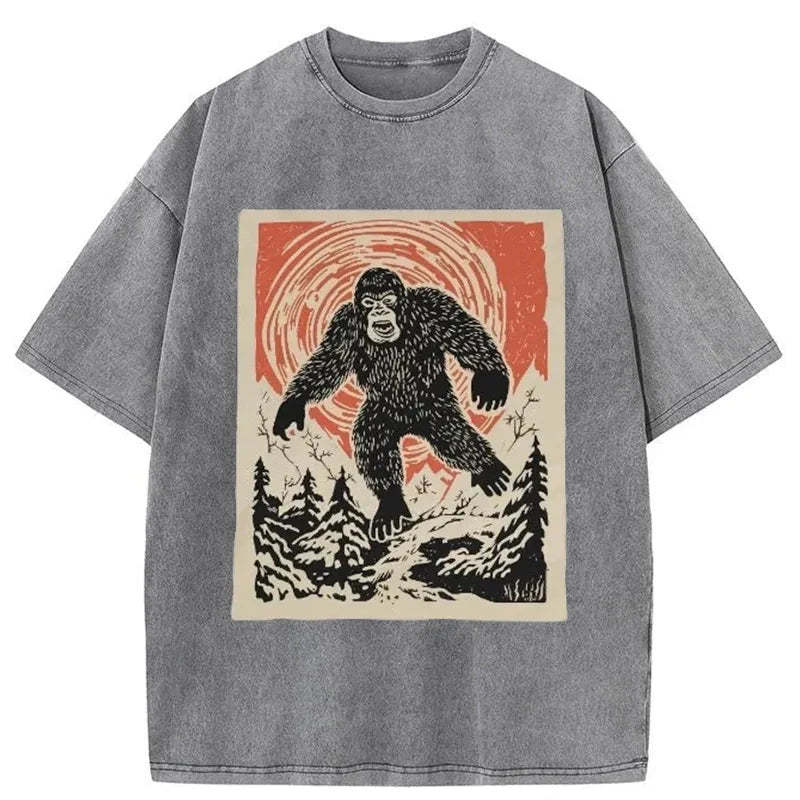 Tokyo-Assassin Bigfoot Monster Japanese Washed T-Shirt-Tokyo-Assassin