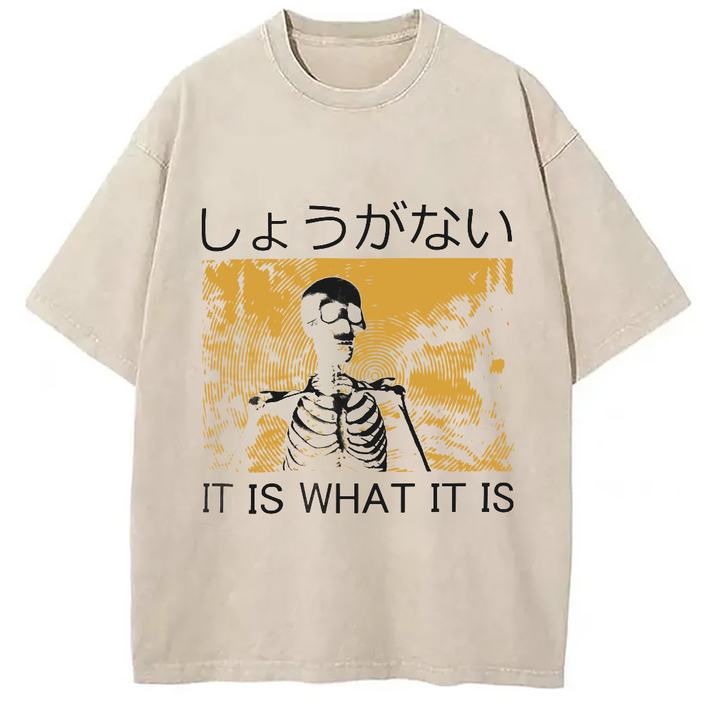 Tokyo-Assassin It is what it is Skeleton Washed T-Shirt-Tokyo-Assassin