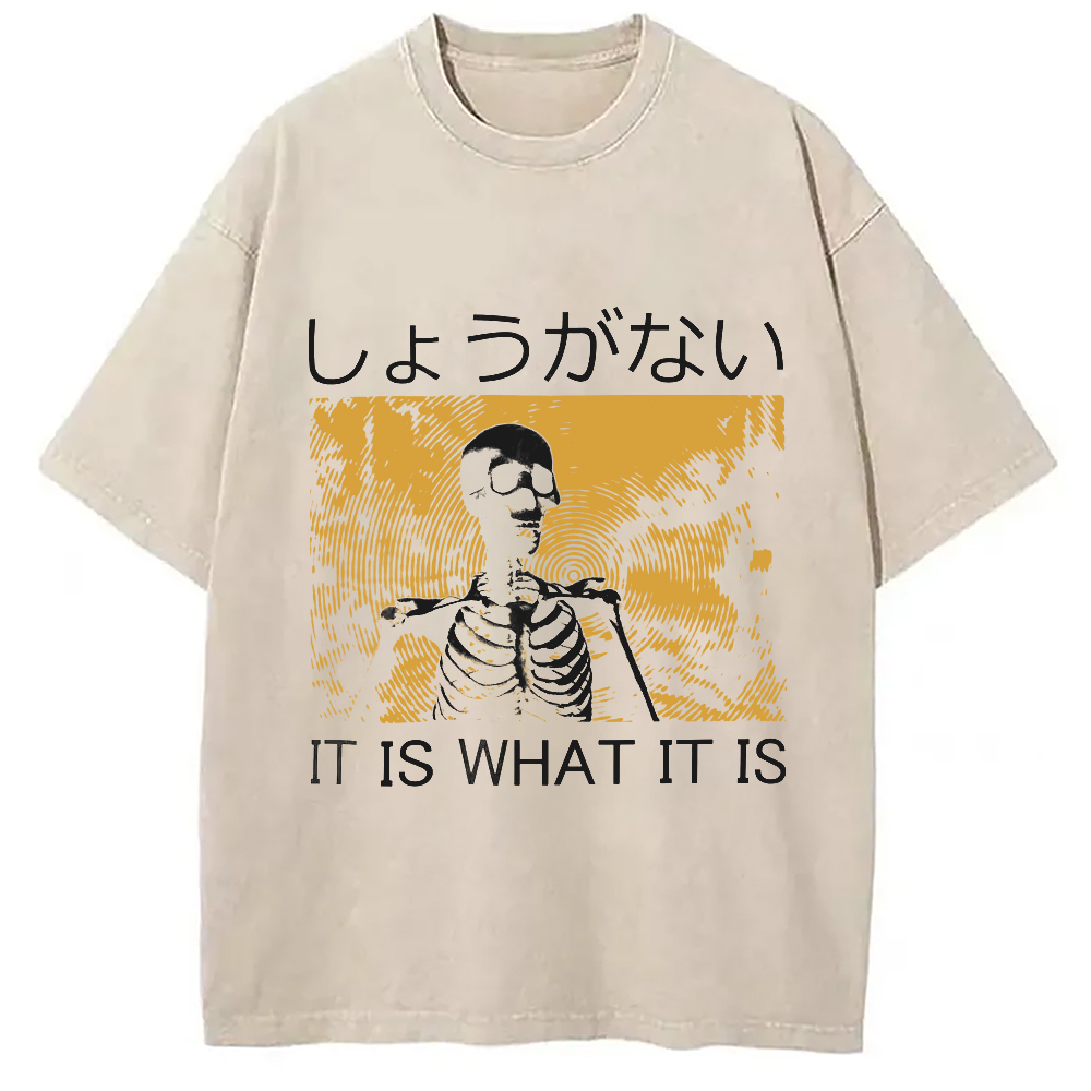 Tokyo-Assassin It is what it is Skeleton Washed T-Shirt-Tokyo-Assassin
