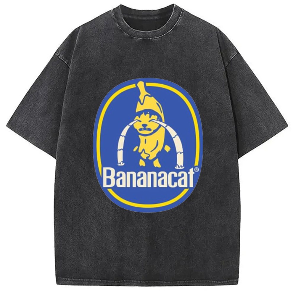 Tokyo-Assassin Sad Banana Cat Meme Washed T-Shirt-Tokyo-Assassin