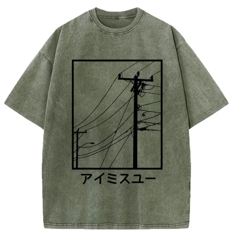 Tokyo-Assassin Wires And Cables Washed T-Shirt-Tokyo Assassin