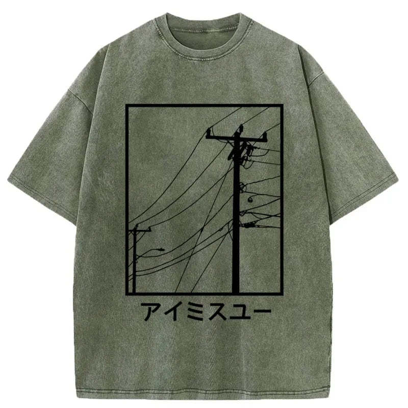 Tokyo-Assassin Wires And Cables Washed T-Shirt-Tokyo Assassin