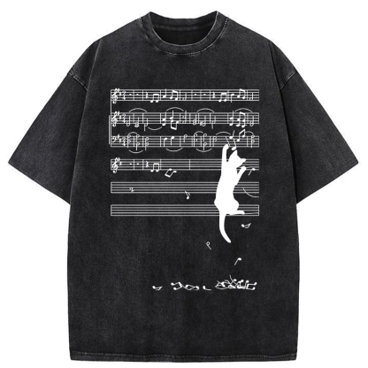 Tokyo-Assassin Black Cat Sabotage Washed T-Shirt-Tokyo Assassin