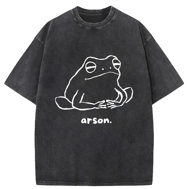Tokyo-Assassin Japan Arsonist Frog Washed T-Shirt-Tokyo-Assassin
