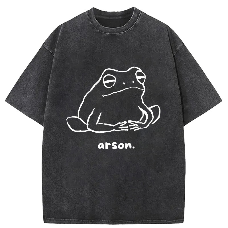 Tokyo-Assassin Japan Arsonist Frog Washed T-Shirt-Tokyo-Assassin