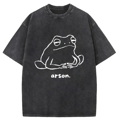 Tokyo-Assassin Japan Arsonist Frog Washed T-Shirt-Tokyo-Assassin