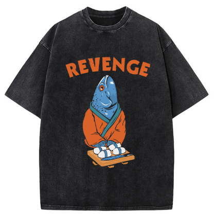 Tokyo-Assassin Retro Revenge Fish Washed T-Shirt-Tokyo-Assassin