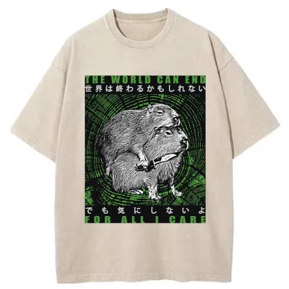 Tokyo-Assassin World Can End For All I Care Washed T-Shirt-Tokyo-Assassin