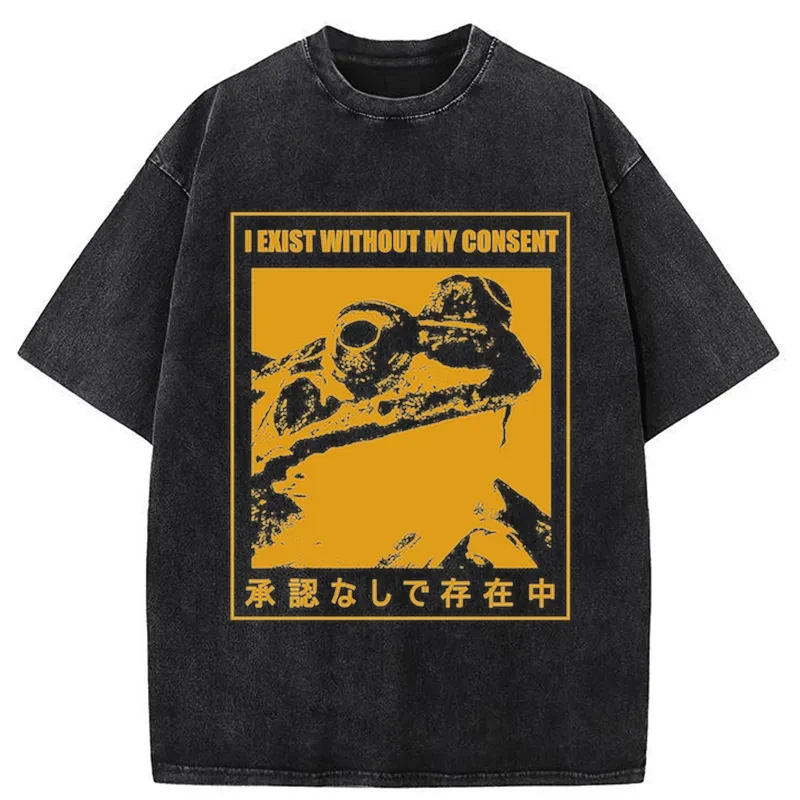 Tokyo-Assassin Unauthorized Existence Washed T-Shirt-Tokyo-Assassin