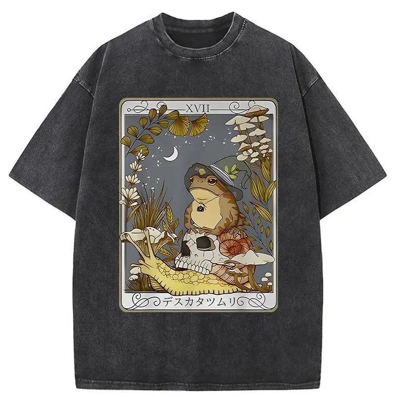 Tokyo-Assassin Magic Frog Japanese Washed T-Shirt-Tokyo Assassin