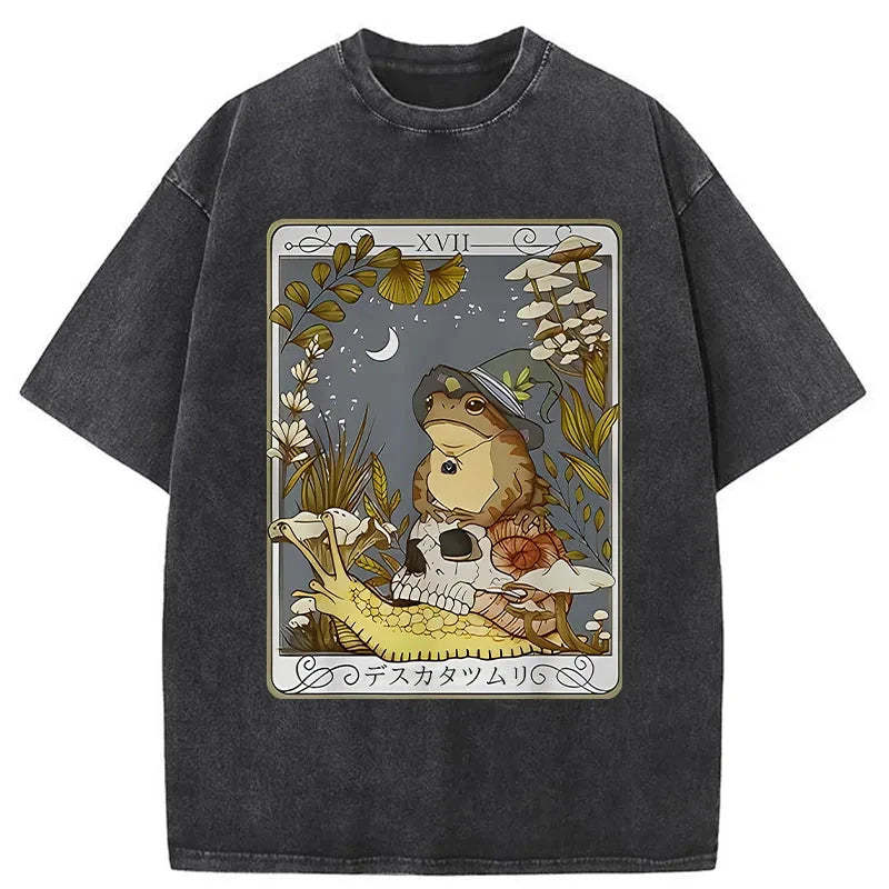 Tokyo-Assassin Magic Frog Japanese Washed T-Shirt-Tokyo Assassin