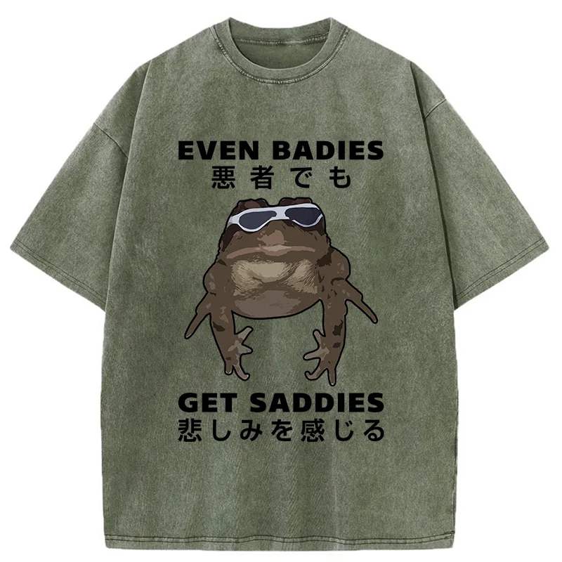 Tokyo-Assassin Even Baddies Get Saddies Washed T-Shirt-Tokyo-Assassin