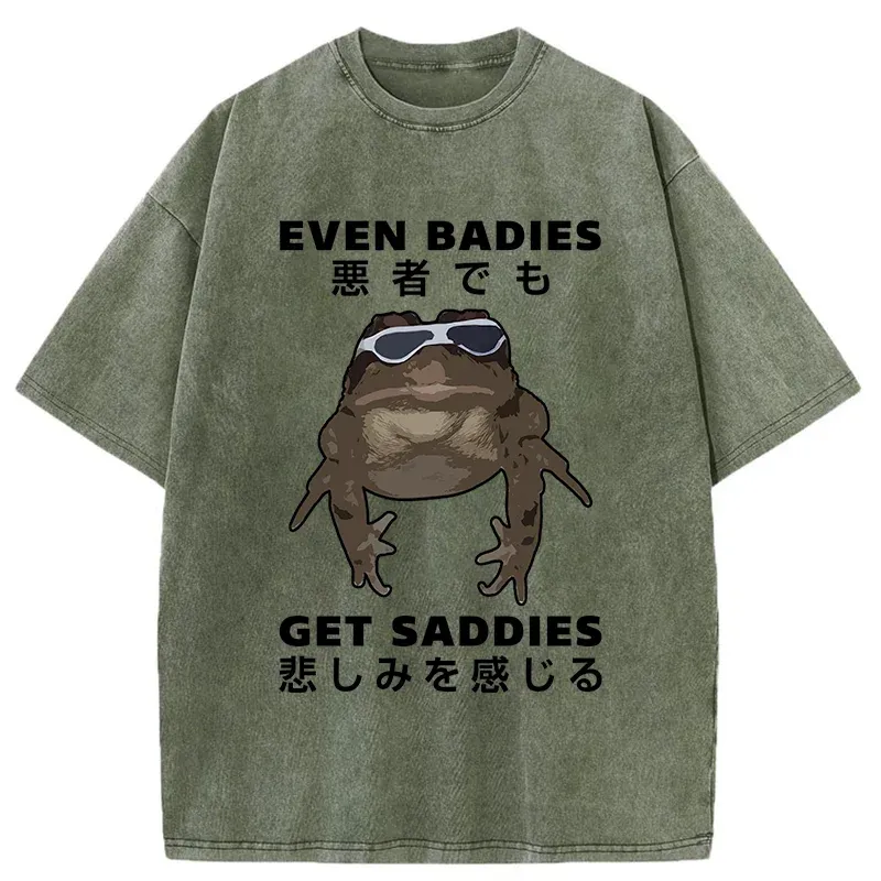 Tokyo-Assassin Even Baddies Get Saddies Washed T-Shirt-Tokyo-Assassin