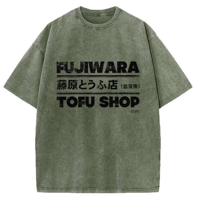 Tokyo-Assassin Fujiwara Tofu Shop Washed T-Shirt-Tokyo-Assassin
