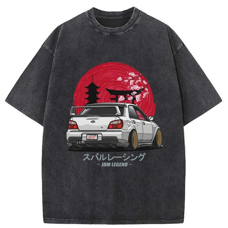 Tokyo-Assassin Subaru Racing Car Japanese Washed T-Shirt-Tokyo Assassin
