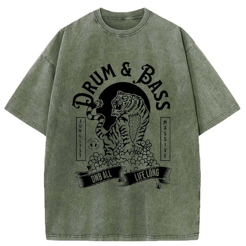 Tokyo-Assassin Drum & Bass Tiger Washed T-Shirt-Tokyo-Assassin