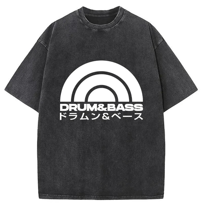 Tokyo-Assassin Drum & Bass Disc Washed T-Shirt-Tokyo-Assassin