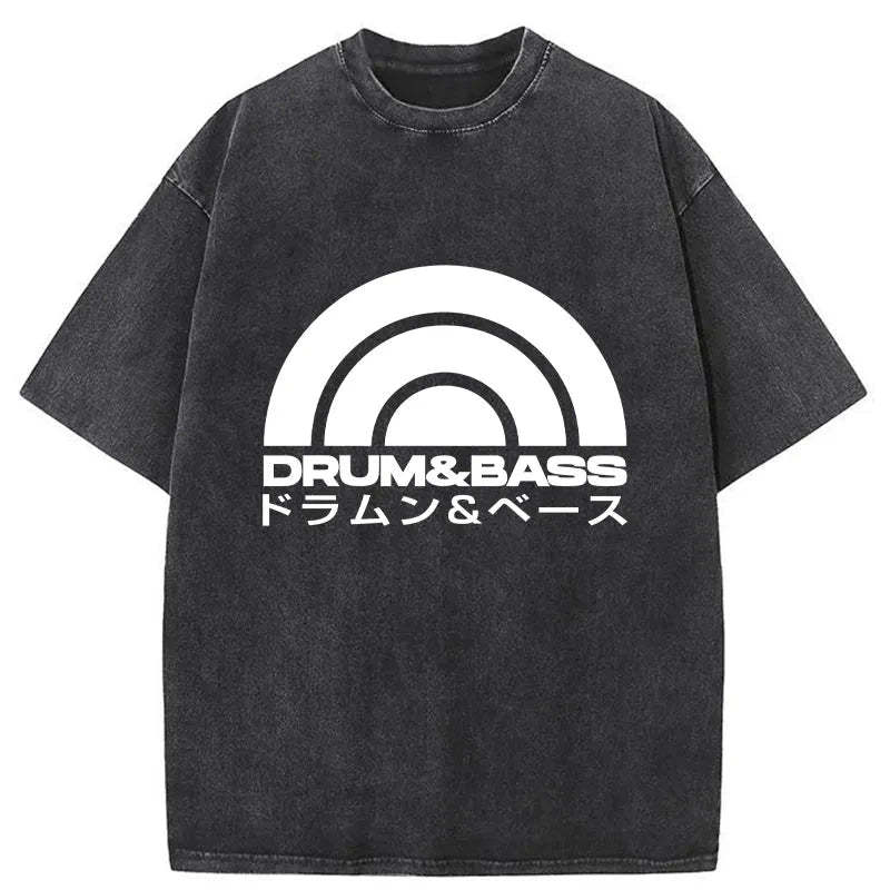 Tokyo-Assassin Drum & Bass Disc Washed T-Shirt-Tokyo-Assassin