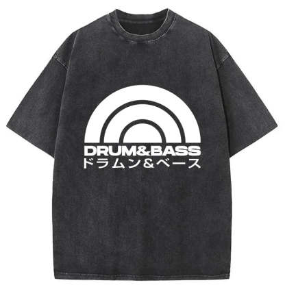 Tokyo-Assassin Drum & Bass Disc Washed T-Shirt-Tokyo-Assassin