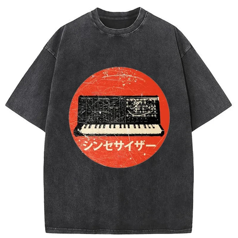 Tokyo-Assassin Vintage Synthesizer Japanese Washed T-Shirt-Tokyo-Assassin
