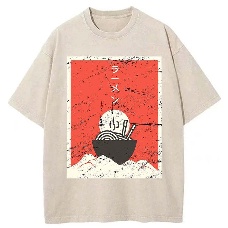 Tokyo-Assassin Vintage Japanese Anime Ramen Washed T-Shirt-Tokyo-Assassin