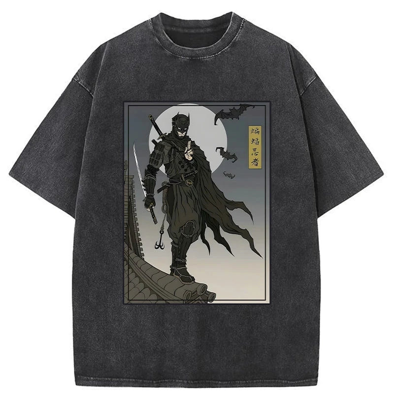 Tokyo-Assassin Japanese Batman Ninja Washed T-Shirt-Tokyo-Assassin