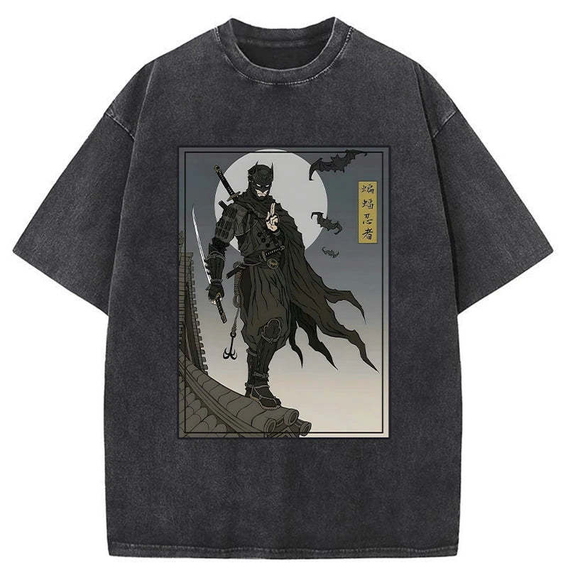 Tokyo-Assassin Japanese Batman Ninja Washed T-Shirt-Tokyo-Assassin