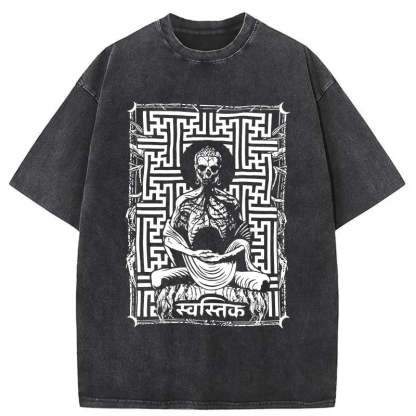 Tokyo-Assassin Sayagata Buddha Graphic Washed T-Shirt-Tokyo-Assassin
