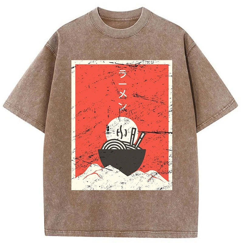 Tokyo-Assassin Vintage Japanese Anime Ramen Washed T-Shirt-Tokyo-Assassin