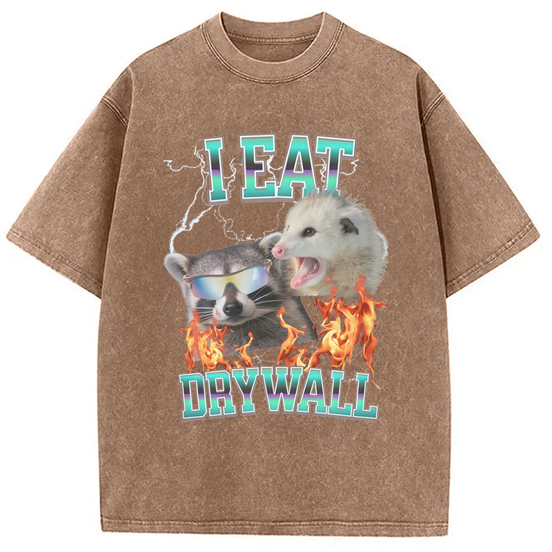 Tokyo-Assassin I Eat Drywall Washed T-Shirt-Tokyo-Assassin