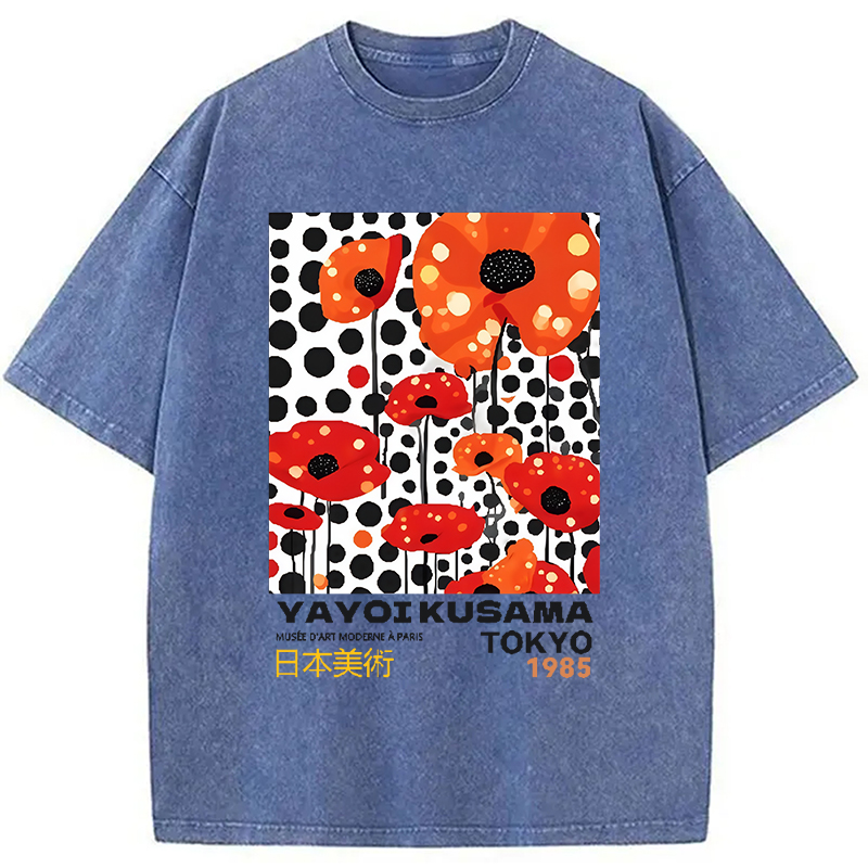 Tokyo-Assassin Artistic Creation Flower Vintage Washed T-Shirt-Tokyo-Assassin