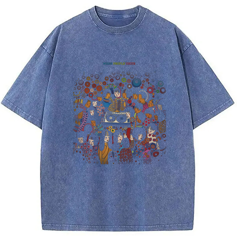 Tokyo-Assassin Artistic Creation Japanese Inspired Washed T-Shirt-Tokyo-Assassin