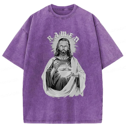 Tokyo-Assassin Ramen Lover Jesus Washed T-Shirt-Tokyo Assassin