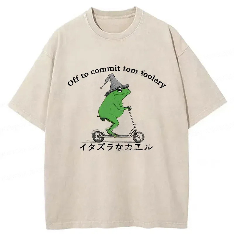 Tokyo-Assassin Stupid Frog Washed T-Shirt-Tokyo-Assassin