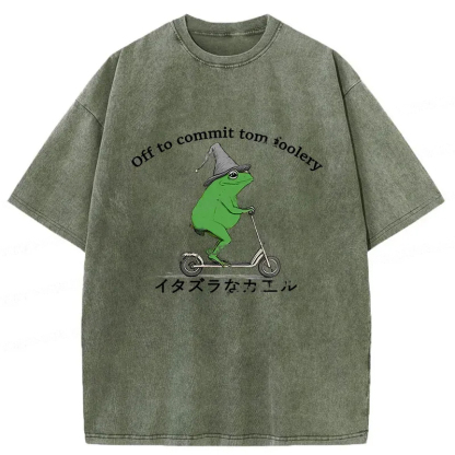 Tokyo-Assassin Stupid Frog Washed T-Shirt-Tokyo-Assassin