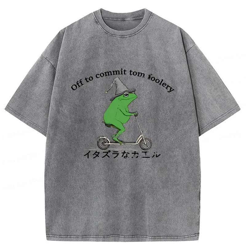 Tokyo-Assassin Stupid Frog Washed T-Shirt-Tokyo-Assassin