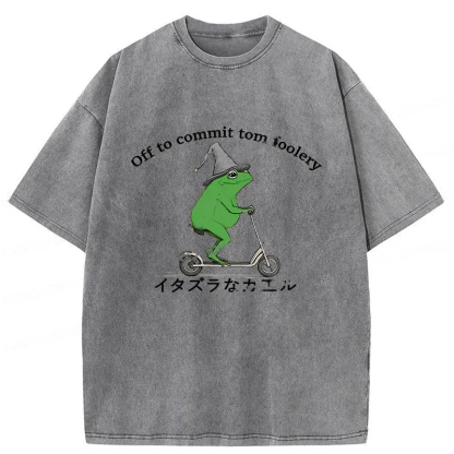 Tokyo-Assassin Stupid Frog Washed T-Shirt-Tokyo-Assassin