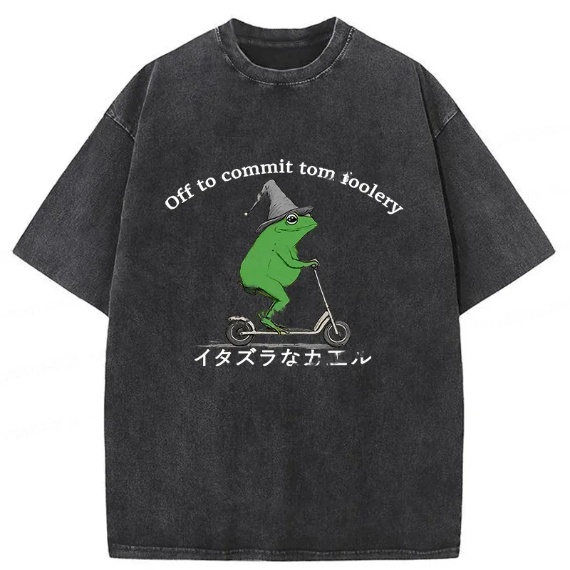 Tokyo-Assassin Stupid Frog Washed T-Shirt-Tokyo-Assassin