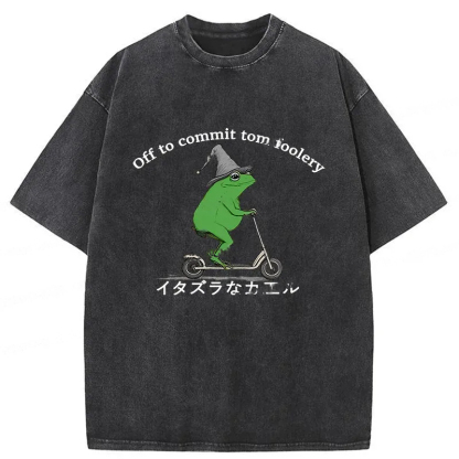 Tokyo-Assassin Stupid Frog Washed T-Shirt-Tokyo-Assassin