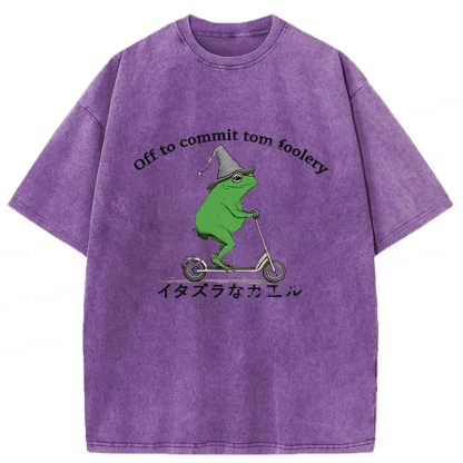 Tokyo-Assassin Stupid Frog Washed T-Shirt-Tokyo-Assassin