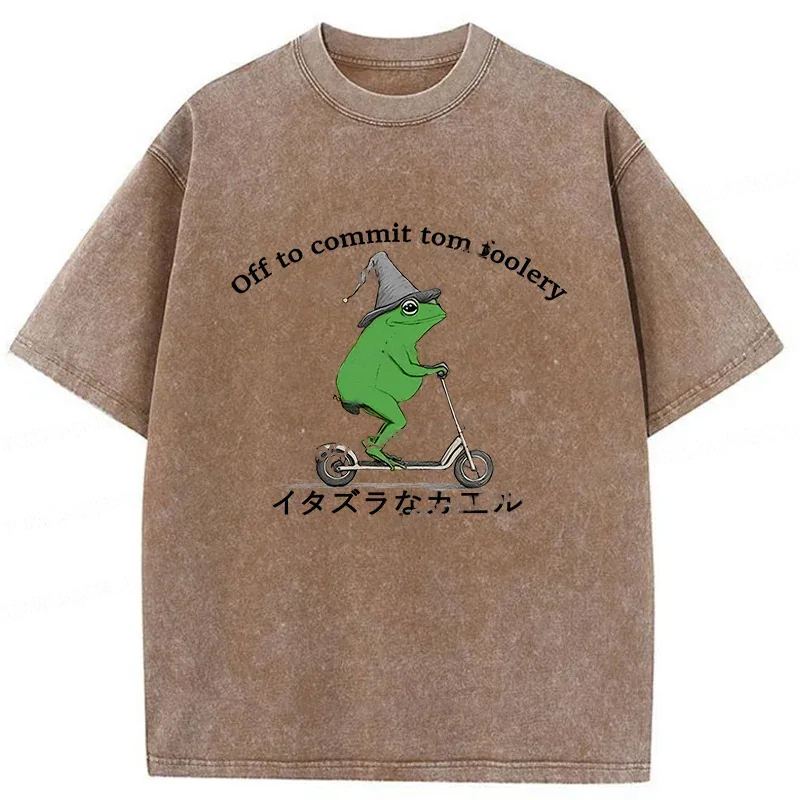 Tokyo-Assassin Stupid Frog Washed T-Shirt-Tokyo-Assassin