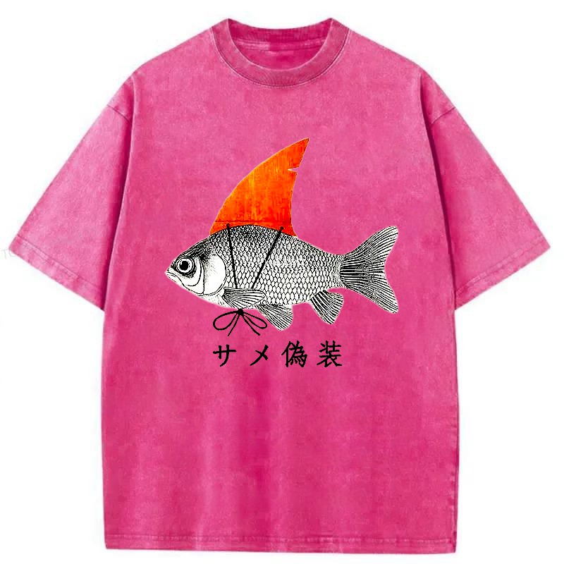 Tokyo-Assassin Fish Disguise Washed T-Shirt-Tokyo-Assassin
