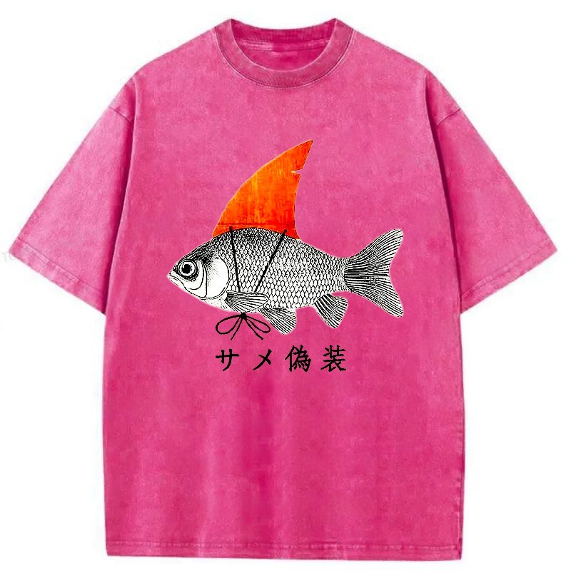 Tokyo-Assassin Fish Disguise Washed T-Shirt-Tokyo-Assassin