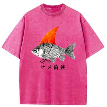 Tokyo-Assassin Fish Disguise Washed T-Shirt-Tokyo-Assassin
