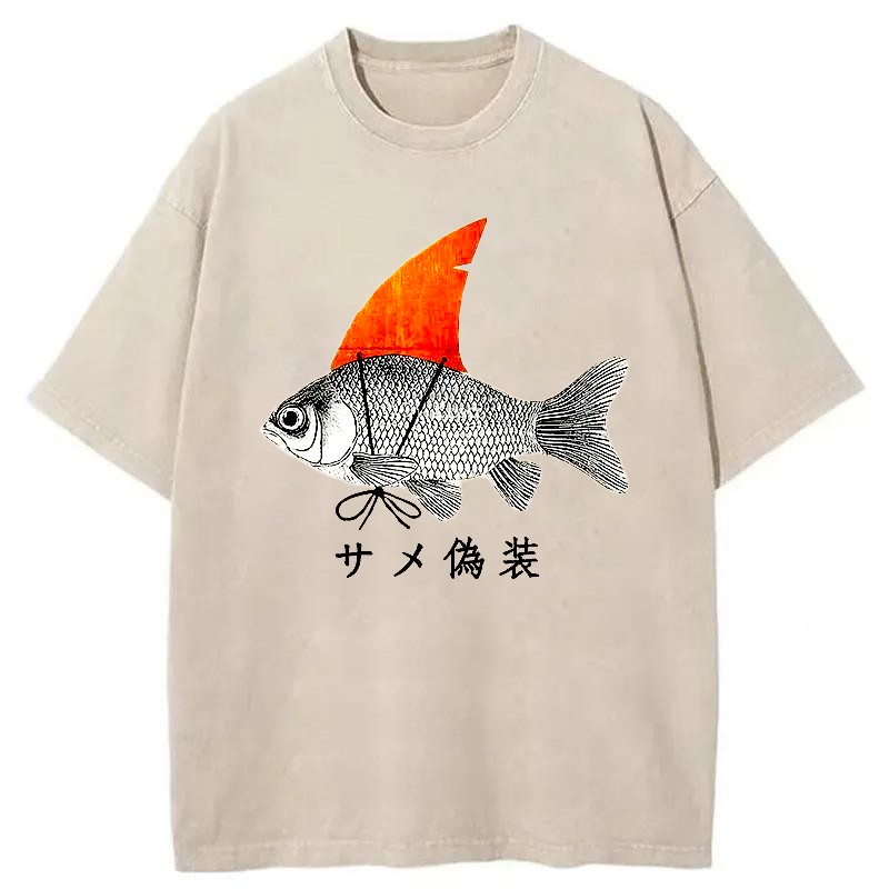 Tokyo-Assassin Fish Disguise Washed T-Shirt-Tokyo-Assassin