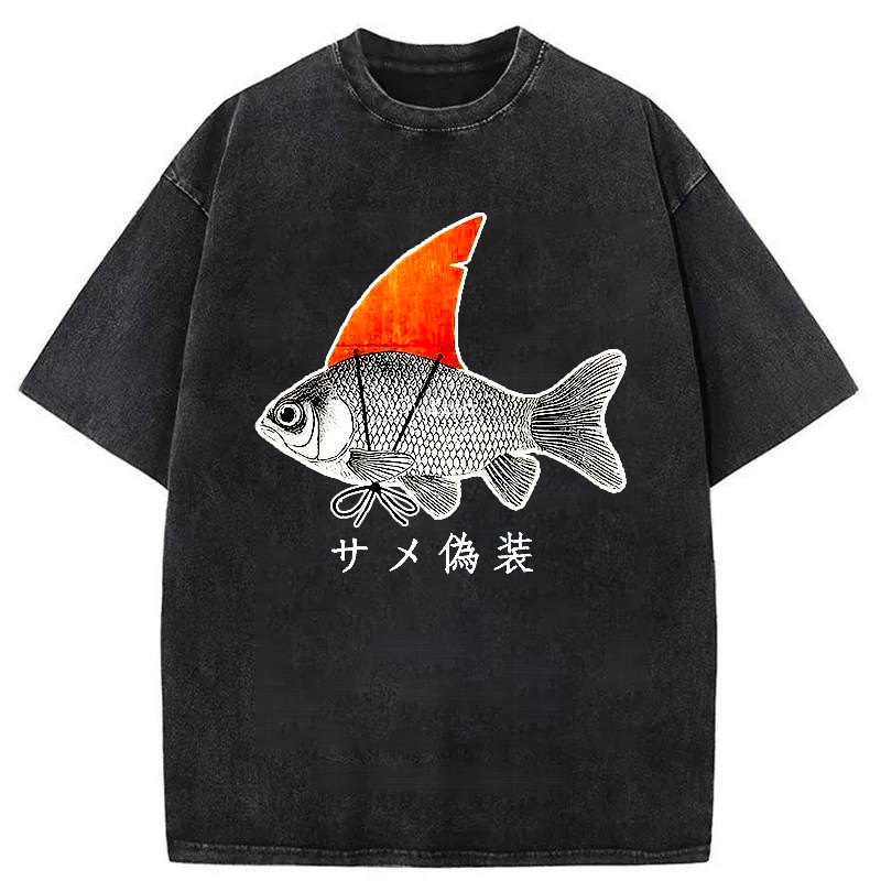 Tokyo-Assassin Fish Disguise Washed T-Shirt-Tokyo-Assassin