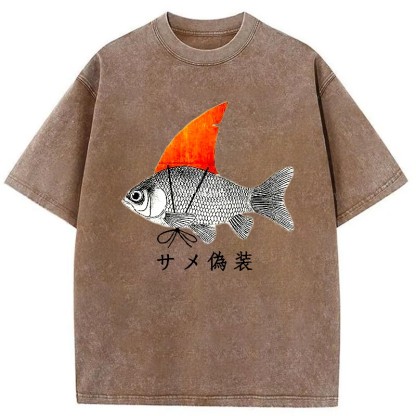 Tokyo-Assassin Fish Disguise Washed T-Shirt-Tokyo-Assassin